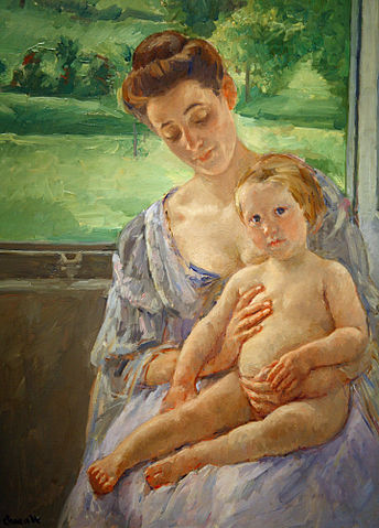 Mother and Child in the Conservatory by Mary Cassatt. New Orleans Museum of Art.